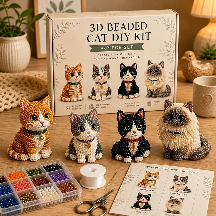 DIY Cat-Themed 4-Piece Set