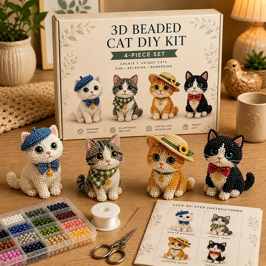 DIY Cat-Themed 4-Piece Set