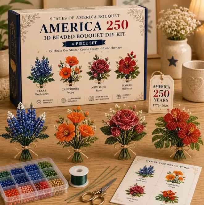 DIY U.S. State Flower Bouquet Series (4-Piece Set)